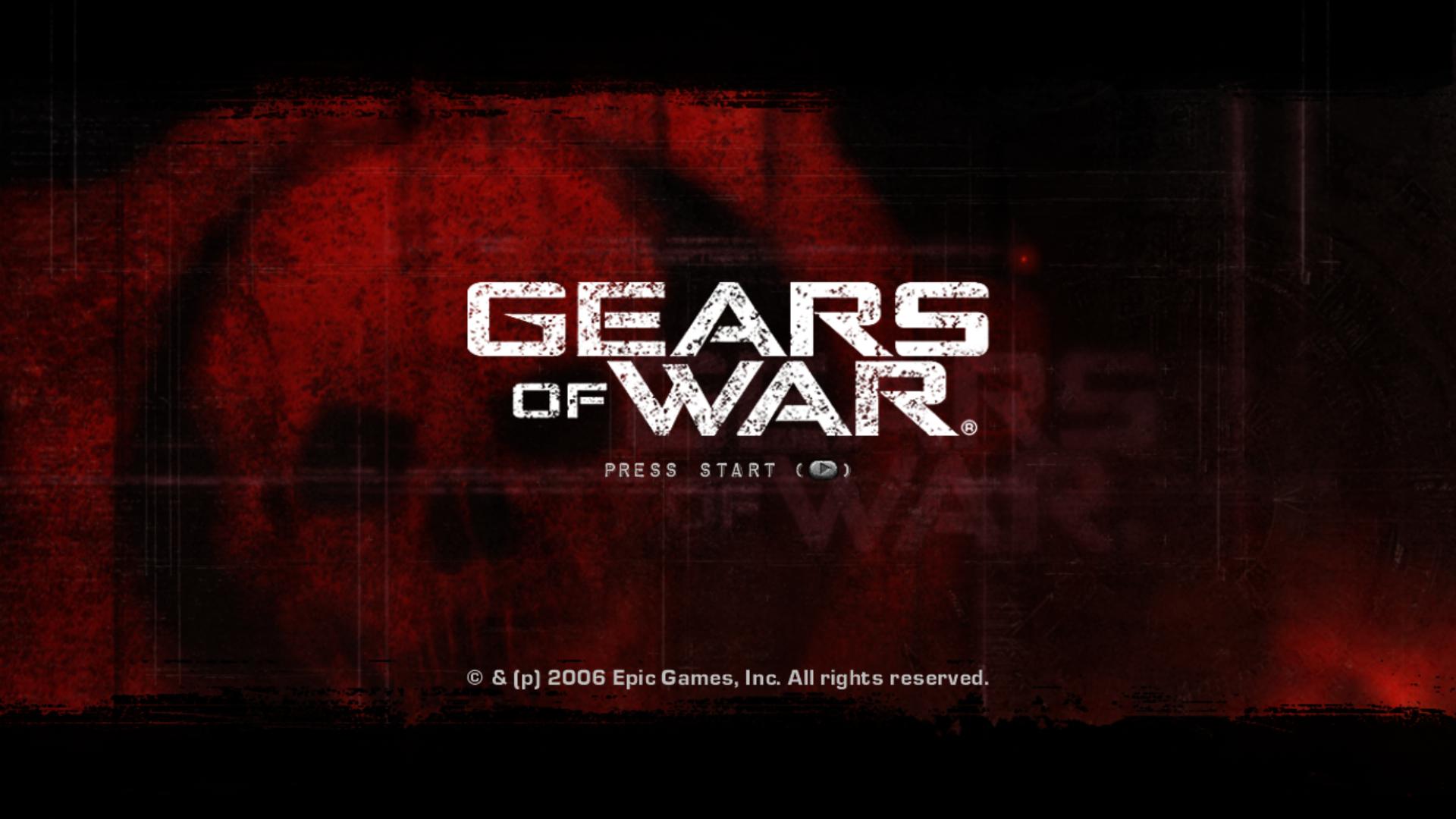 Gears of War title screen for Xbox 360